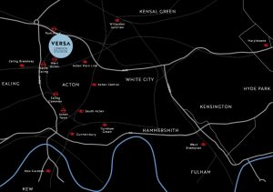 Map of London with Versa Studios marker